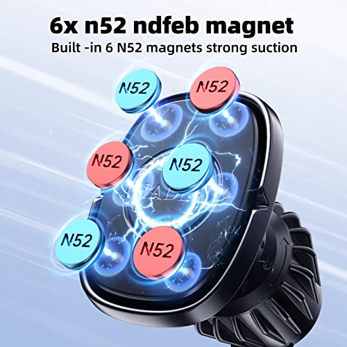Magnetic Phone Holder for Car Vent [Metal Hook Clip] Car Mount Compatible with All Smartphones Fit All iPhone 17/16/15/14/13 Pro Max Plus & Samsung S25