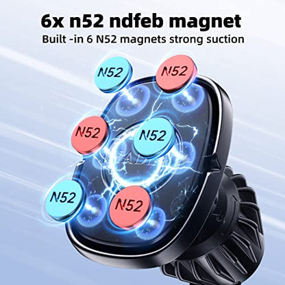 Magnetic Phone Holder for Car Vent [Metal Hook Clip] Car Mount Compatible with All Smartphones Fit All iPhone 17/16/15/14/13 Pro Max Plus & Samsung S25
