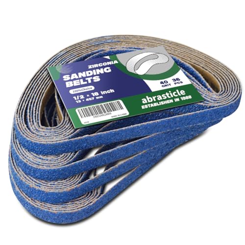 1/2" x 18" Zirconia Sanding Belts for Metal - 1/2 x 18 Inch Zirconia Metal Grinding Sand Paper, 36 PCS 40 Grits, Perfect for Knife Blade Sharpening, Metal Polishing, Derusting, Woodworking - size: 1/2" x 18" 40 Grit(36 pack)