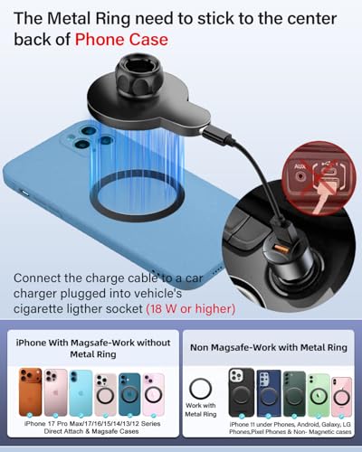 PZK Car Phone Holder for Hyundai Elantra 2021-2026 8-Inch/10.25-Inch Screen - color: Magsafe+ Wireless Charger, size: Extension Rod
