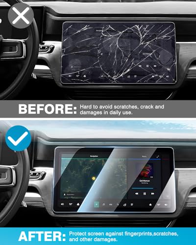 [Upgrade] 3 Pack Screen Protector for Rivian R1T R1S 2022 2023 2024 2025 2026 15.6'' Navigation, 12.3'' Digital, 6.5'' Rear Console Touch Screen for Touchscreen Tempered Glass Ultra Clear Car Radio Screen Protector Rivian Accessories - size: 2022-2025 Riv