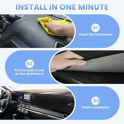 Sunsdrew Civic Dash Cover for 2022-2026 Honda Civic Dashboard Cover Mat - size: 22-26 Civic Dash Cover