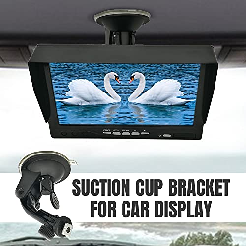 Windshield/Suction Cup Mount Bracket for 7 Inch Display, Dash Cam GPS Holder, Rear View Backup Camera Monitor Fix on Windshield (Black)