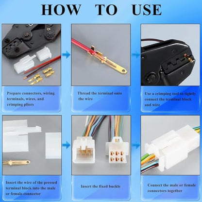 580PCS 2.8mm Wire Connector Kit - Automotive Electrical Connector Assortment with 2 3 4 6 9 Pin Male & Female Plug Housings and Crimp Terminals - Universal Wiring Repair Kit for Car Motorcycle Boat