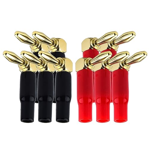 90 Degree Banana Plugs for Speaker Wire, Dual Screw, 4mm, 10-Pack - color: 4mm Speaker Banana Plugs