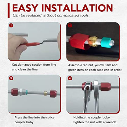 Replace for 800-640, 800-641, 800-642, Air Conditioning Repair Splice Connector Kit fits for 5/8 in. 3/8 in. 1/2 in. Aluminum Lines, Universal Fit for Line to Line Repair - size: 800-640 800-641 800-642