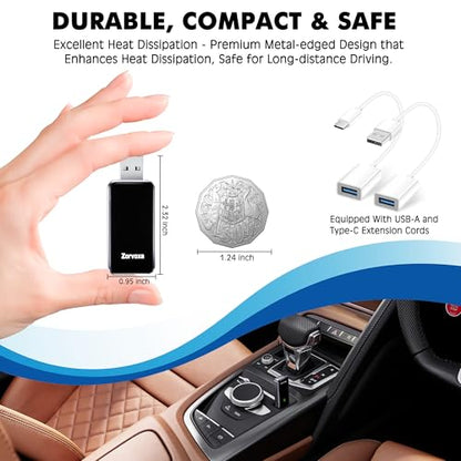 2026 Wireless Carplay Adapter for iPhone,3 Second Auto Connect, No Screen delay, Ultra Mini Design,Plug & Play By USB-A/Type-C Compatible with iOS 10+ and Cars with Factory Wired CarPlay