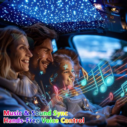 Starlight Headliner Kit 550 Piece Twinkle 0.03in*9.8ft/0.75mm*3m, 16W Starlight Headliner Music/Voice Activated Star Lights for Car, VASTFIRE RGBW Starlights for Theater Game Bed Room Ceiling - size: Twinkle 550pcs 0.03in (9.8ft/3m) 16W