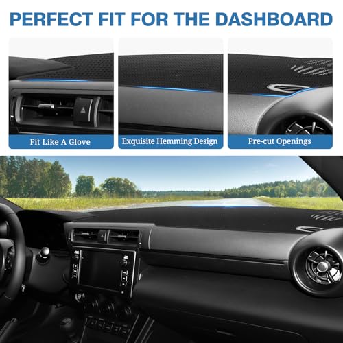 FIILINES Dash Cover for 2022-2025 2026 Toyota GR86/Subaru BRZ, Dashboard Mat Exact Fit for GR86/BRZ Accessories Dashboard Pad Carpet Dash Mat Sunshade Non-Slip Polyester Protector No Glare Black - size: For GR86/BRZ 2022-2026