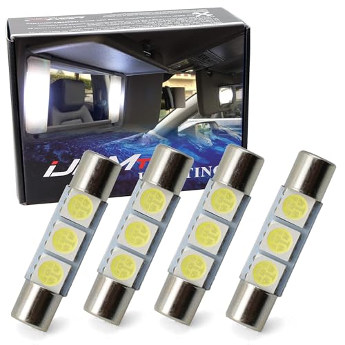 iJDMTOY 3-SMD 29mm 6614F Replacement Bulbs For Car Sun Visor Vanity Mirror Lights, Xenon White