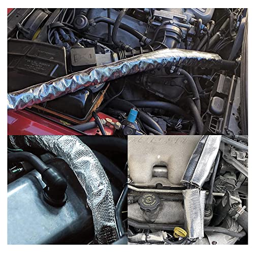 Heat Shroud Sleeve Aluminized Sleeving for Ultimate Heat Protection with Hook and Loop Closure,3/4" I.D. x 10FT,Heat Sheath Sleeve,with 20Pcs Stainless Steel Cable Metal Zip Ties