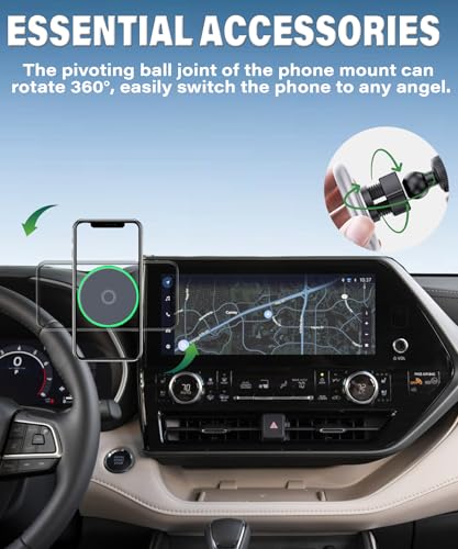 Car Phone Mount for 2020-2026 Toyota Highlander Accessories - size: fit for 2020-2026 Toyota Highlander