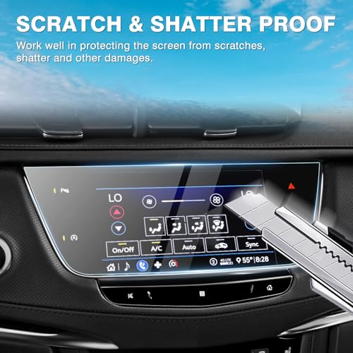 Karltys 2 Pack Screen Protector for 2017-2025 2026 Cadillac XT5 and 2020-2025 XT6 8-Inch Touchscreen, 2025 Cadillac XT5 Accessories Navigation Protective Cover Tempered Glass Anti Glare - size: XT5 XT6 8-Inch