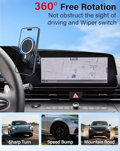 PZK Car Phone Holder for Hyundai Elantra 2021-2026 8-Inch/10.25-Inch Screen - color: Magsafe+ Wireless Charger, size: Extension Rod