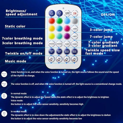 AZIMOM Mini 6W Twinkle 600pcs Fiber Optic Starlight Headliner Kit for Car Home 0.03in 9.8ft End Glow Fiber Strands Sound-Activated APP& Remote Control Starlight Engine - size: 600pcs*0.03in*9.8ft