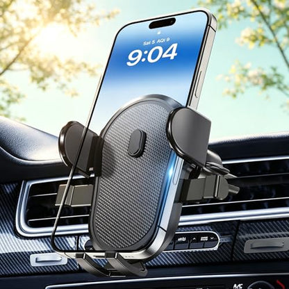 Universal Car Vent Phone Mount, Hands-Free Air Vent Holder for iPhone and Other Smartphones, Upgraded Clip (Gloss Black) - color: Gloss Black