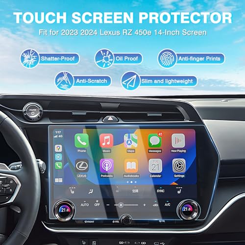 Karltys [Upgrade 2 Pack Screen Protector for Lexus RZ 300e 450e 14-Inch 2023~2026 [No Glare & Fingerprint] Tempered Glass Lexus RZ 300e 450e Accessories - size: 14 Inch 2023~2025 Lexus RZ 300e 450e