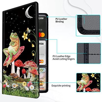 Car Registration and Insurance Card Holder, Premium PU Leather Vehicle Wallet Cover for Glove Box Car Organizer Drivers License/Cards/ID Essentials Document Holder, Aesthetic Mushroom Frog - color: Aesthetic Mushroom Frog