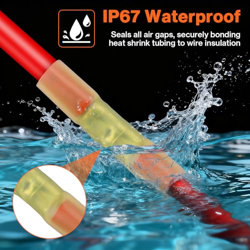 Preciva Wire Crimping Tool for Heat Shrink Connectors Kit, with 200PCS 22-10 AWG Heat Shrink Connectors,Ratcheting Crimper for Electrical, Automotive, Marine & Wiring Repairs