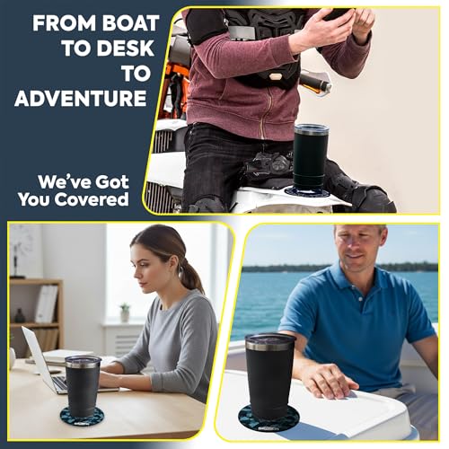 Lil Sucker Suction Cup Holder – Universal Drink Holder for Paddle Board, Kayak, ATV & Boat – Clip-On Coffee, Anti-Spill - Fish Themed Pack of 2 - color: Fish Themed