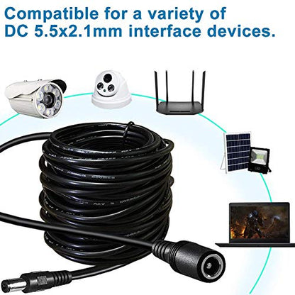 Dc Power Extension Cable,5.5mm x 2.1mm 12v Extension Cord 20FT Security Camera Cable DC Male to Female Extender Wire for CCTV IP Indoor Camera Dvr Standalone LED Strip,DC Supply Adapter - size: 20FT
