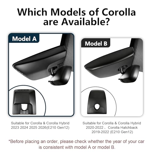 Front 4K & Rear 1080p Dash Cam for Toyota Corolla 2023-2026 (Model A) - style: Corolla Model A Front 4K & Rear 1080P