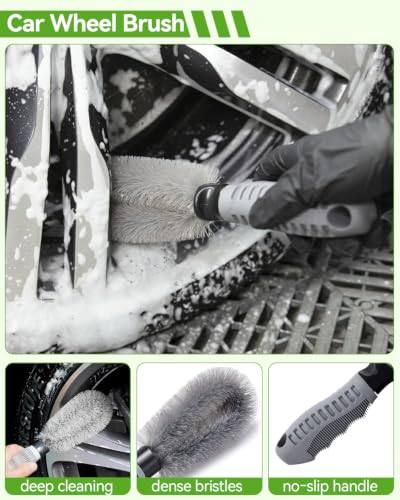 8Pcs Car Wash Kit, 62’’ Car Wash Brush with Long Handle, Microfiber Carwash Kit Set, Car Washing Supplies for Cars RV Truck Exterior - color: Car Wash Kit