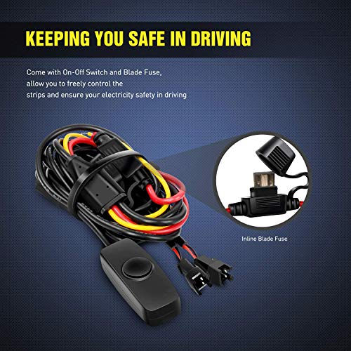 Nilight - TR-05 2PCS 60 Inch 180 LEDs Bed Strip Kit with Waterproof on/Off Switch Blade Fuse 2-Way Splitter Extension Cable for Cargo, Pickup Truck, SUV, RV, Boat , 2 Years Warranty - color: Truck Bed Light Strip