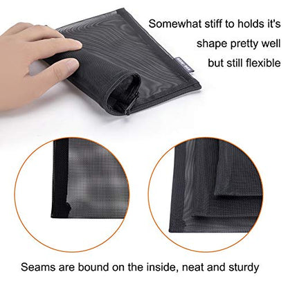 HRX Package 6pcs Mesh Makeup Bags for Travel, 2 Sizes A5 A6 (Black) - color: Black, size: A5, A6