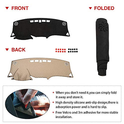 CARTIST Dashboard Cover Mat for 2018-2022 2023 2024 Chevy/Chevrolet Equinox Accessories Dash Cover Flannel Dash Mat Sunshade Glare UV Rays Protector - size: dash mat for Chevrolet Equinox 2018-2022
