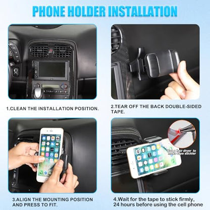 Car Phone Holder for Corvette C6 2005-2013 Centre Console Air Vent Rotatable Fixed Mobile Phone Mount Holder for Car Fit for iPhone Android and Universally Smartphones (Style A)