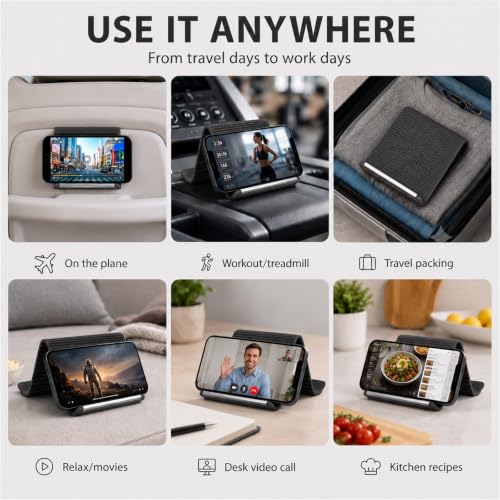 2PCS Portable Foldable Silicone Aluminum Phone Holder, Black - color: Phone Stand 2PCS-Black