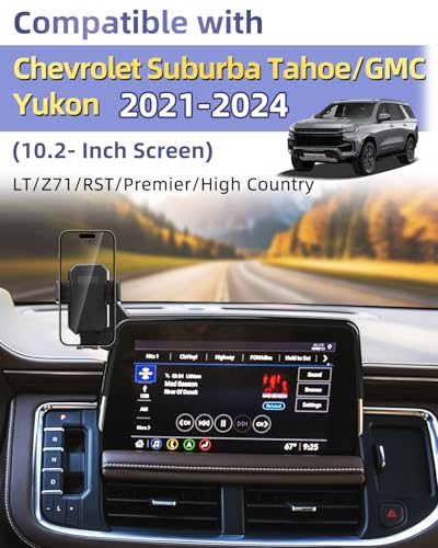 PZK Car Phone Mount for 2021-2024 Chevy Tahoe/Suburban/GMC Yukon/Yukon XL - color: Auto Lock, size: Tahoe/Suburban/GMC Yukon/GMC Yukon XL 2021-2024