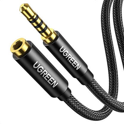 UGREEN Headphone Extension Cable 3.5mm Aux 4 Pole TRRS Stereo Cord 6.6FT - size: 6.6FT