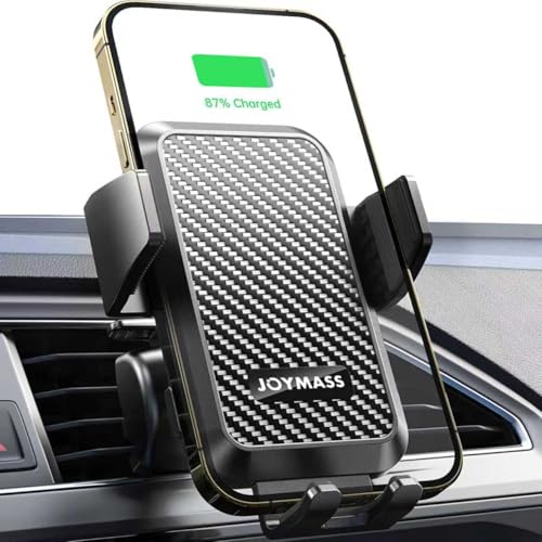 Wireless Car Charger, 15W Fast Charging Auto Clamping Car Charger Cell Phone Holder Mount Vent for iPhone 15 14 13 12 Mini Pro Max 11 XR XS X, Samsung Galaxy S23 Ultra S22 S21+ Note 20, etc - color: BLACK