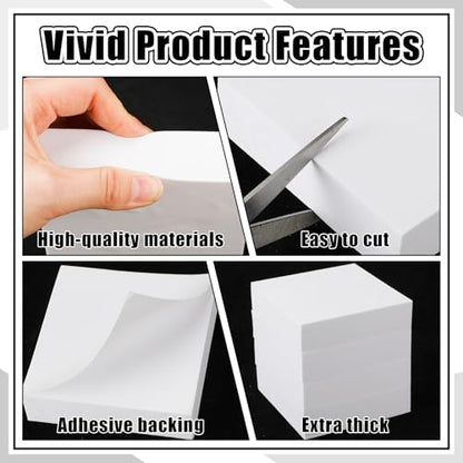 4 Pcs 1" Thick Foam Padding Sheet with Adhesive Backing Closed Cell - color: White, size: 1 Inch Thick, 4 x 4 Inches