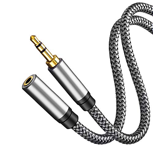 Tan QY 3.5mm Audio Extension Cable 1ft, Male to Female for Headphone - size: 1Ft/0.3M