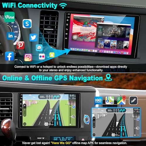 4+64GB Car Radio for Toyota Sienna 2015-2017 with Wireless Carplay & Android Auto, Android 13 IPS HD Car Stereo with Voice Control Bluetooth 5.2 FM RDS DSP EQ SWC GPS WiFi Backup Camera - color: For Sienna 2015-2018