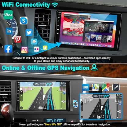 4+64GB Car Radio for Toyota Sienna 2015-2017 with Wireless Carplay & Android Auto, Android 13 IPS HD Car Stereo with Voice Control Bluetooth 5.2 FM RDS DSP EQ SWC GPS WiFi Backup Camera - color: For Sienna 2015-2018