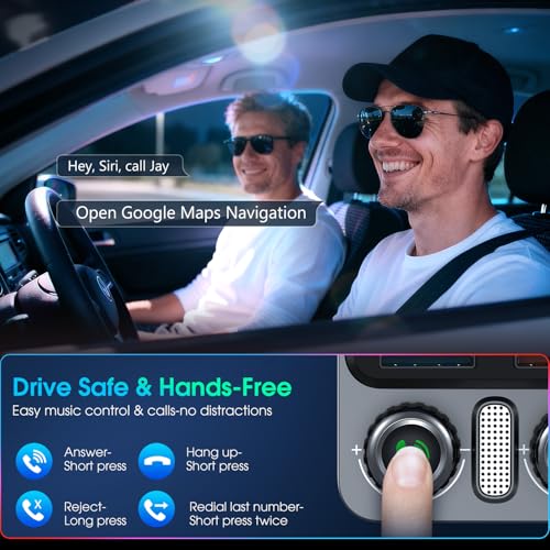 Bluetooth 5.4 Car Adapter 48W Charging USB Bluetooth Adapter for Car,Wireless Fm Transmitter Radio,Song Switching,Handsfree Calling and Audio Receiver,HiFi Music Player,Matrix LED Effects - color: Matte Black-48W