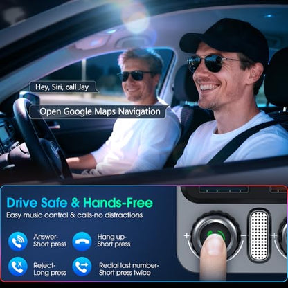 Bluetooth 5.4 Car Adapter 48W Charging USB Bluetooth Adapter for Car,Wireless Fm Transmitter Radio,Song Switching,Handsfree Calling and Audio Receiver,HiFi Music Player,Matrix LED Effects - color: Matte Black-48W