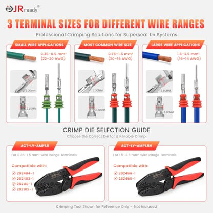 JRready Waterproof Wire Connector Kit Superseal 1.5 Series 2 3 4 6Pin Connectors with Pin Removal Tool ACTCRH3A01 - color: 2/3/4/6 Pin Connector Kit