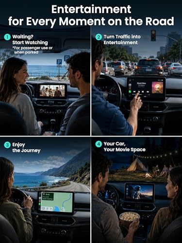 Magic AI Box, Wireless CarPlay/Android Auto Adapter, Car Video Box Supports for Netflix/YouTube/TikTok/TF Card, DriveChat AI Smart Box with GPS/Dual Bluetooth - color: Glossy Black