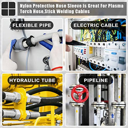 Hanaive 26 Ft Nylon Hydraulic Hose Protector Sleeve Cover,3/4 Inch Id - size: 3/4 Inch ID