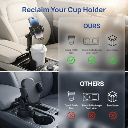 Cup Holder Phone Holder for Car, Car Phone Mount for Your Car - color: Black