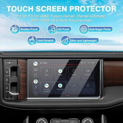 Karltys [Upgrade] 2021~2024 GMC Yukon Denali/Denali Ultimate 10.2-Inch Screen Protector [No Glare & Fingerprint] for Touchscreen Tempered Glass Display Protective Film - size: 2021-2024 GMC Yukon Denali/Denali Ultimate
