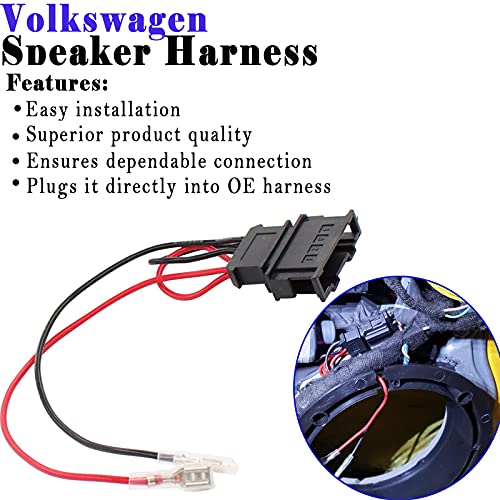2 Pack Speaker Wire Harness Adapter Replacement for Volkswagen Speaker Harness VW Jetta GLI GTI Beetle Golf Passat Polo Car Speaker Connector Harness Adapter
