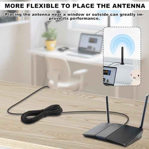 WiFi Antenna Extension Cable 2pcs Upgraded Extra-Long RP-SMA Male to RP-SMA Female Bulkhead Mount RG174 Cable 10m 32.8 feet for WiFi Router Security IP Camera Wireless Network Card Adapter - size: 32.8feet / 10m