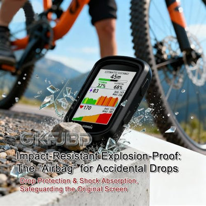 for Garmin Edge 1040/1040 Solar GPS Screen Protector & Case （grey） HD Tempered Glass Protective Film and Silicone Soft Frame Case Cover (Pack of 3+1)