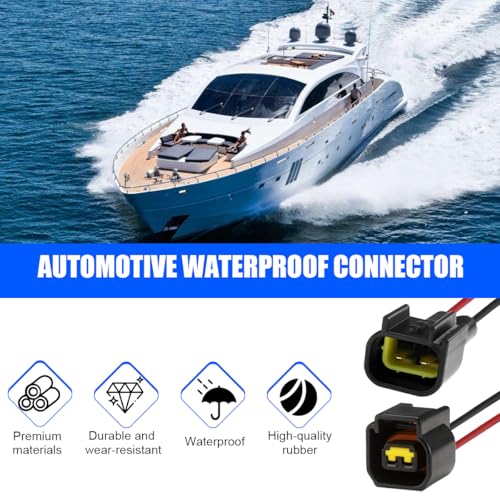 2 Pin Car Waterproof Connector, Vehicle Male and Female Electrical Way Wire Connector, Automotive Wire Connection Harness Pigtail Accessories, Universal for Truck RV SUV - size: 2 Pin